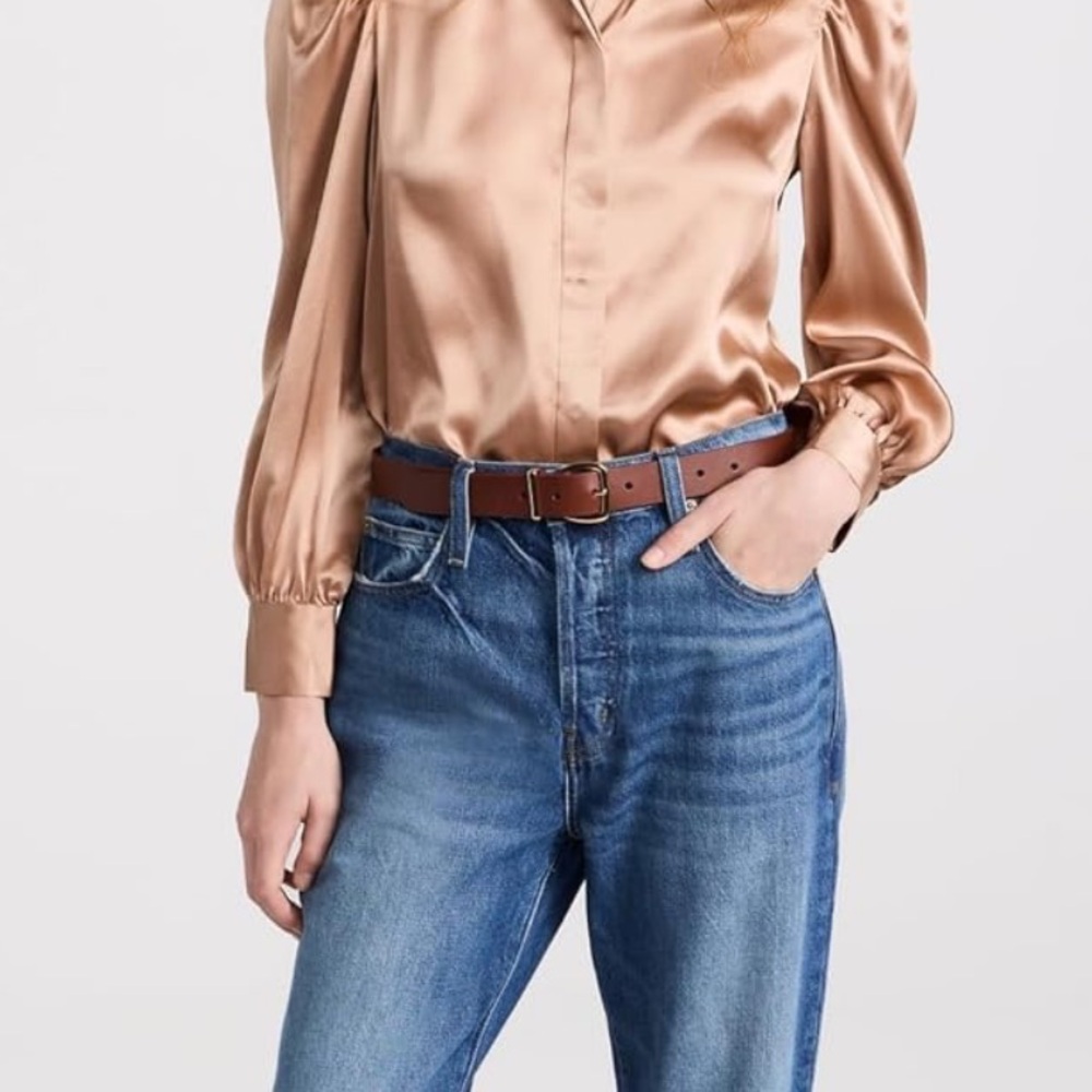 Madewell Essentials Belt Brown & Gold Buckle